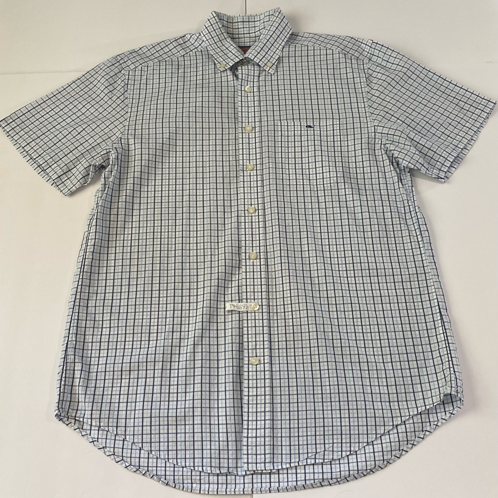 Vineyard Vines Cotton Tucker Shirt Button Up Adult Medium Plaid Logo Pocket